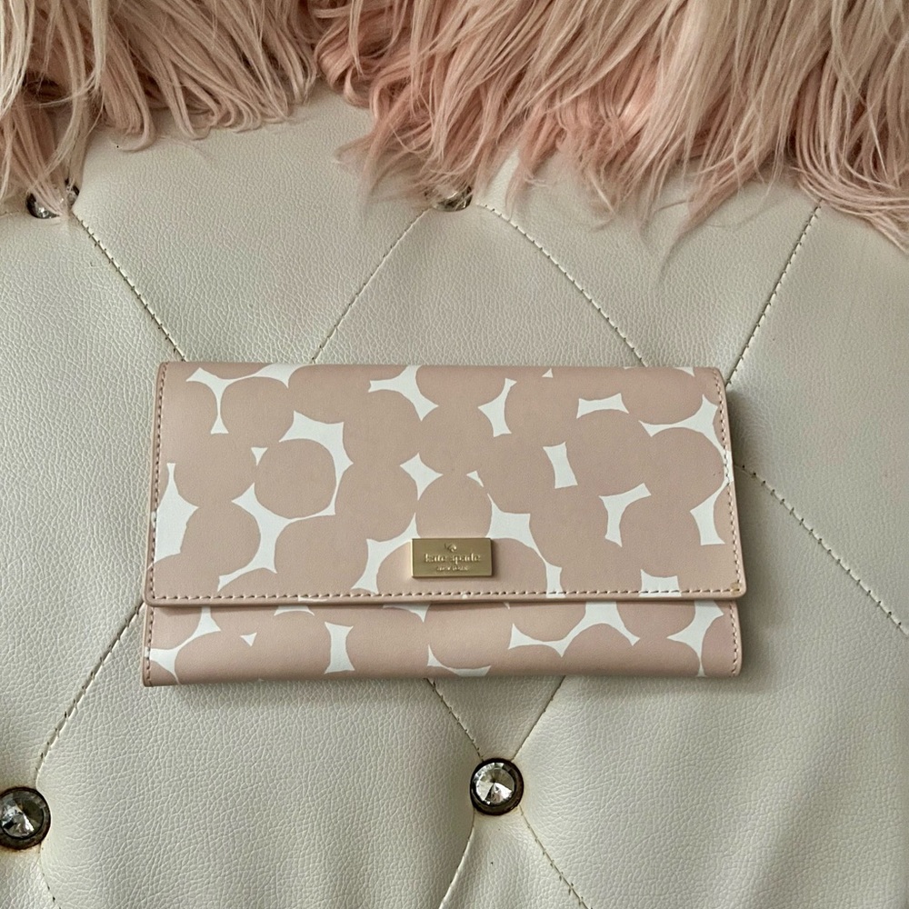Kate Spade Putnam Drive Cyra Splodge Dot Pink Multi Large Flap Wallet - Picture 5 of 16